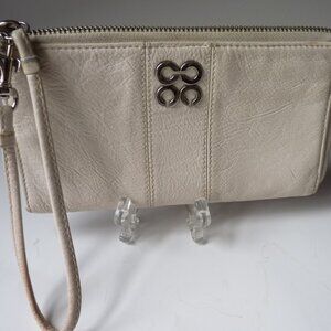 Coach off white leather wristlet clutch wallet